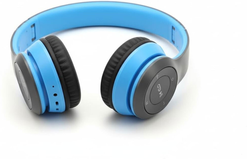 Techpunch Wireless Headphones 5.0 Foldable Bass Support TF-Card Headphones MP3 Player Bluetooth & Wired(Blue, On the Ear)