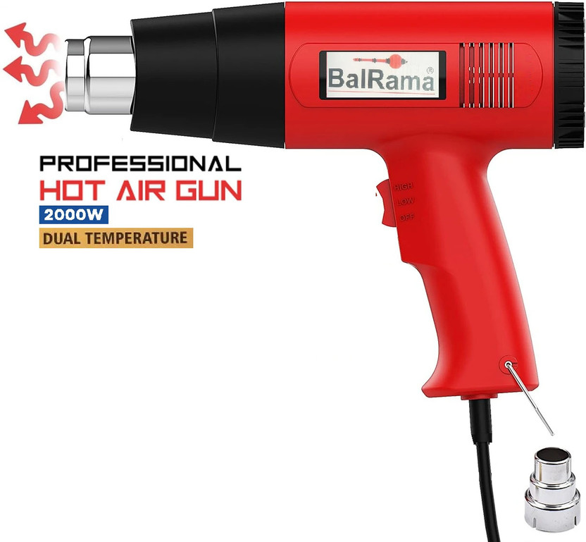 BALRAMA Hot Air Gun For Shrink Wrapping Packing, Stripping Paint, Thawing Frozen Water P 2000 W Heat Gun