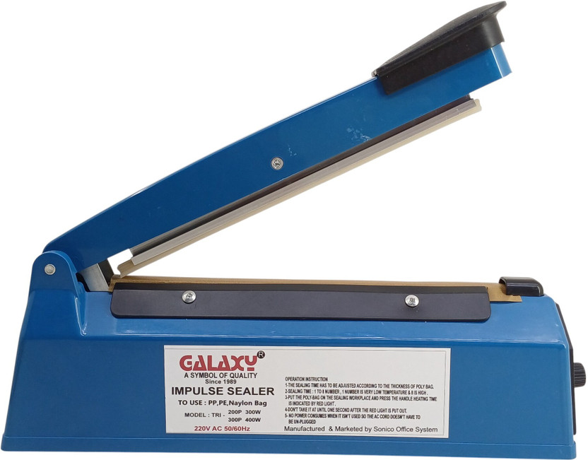 GALAXY 8 Inch 200 MM Hand Sealing Machine For Plastic bag & pouch Packaging Table Top Heat Sealer(200 mm)