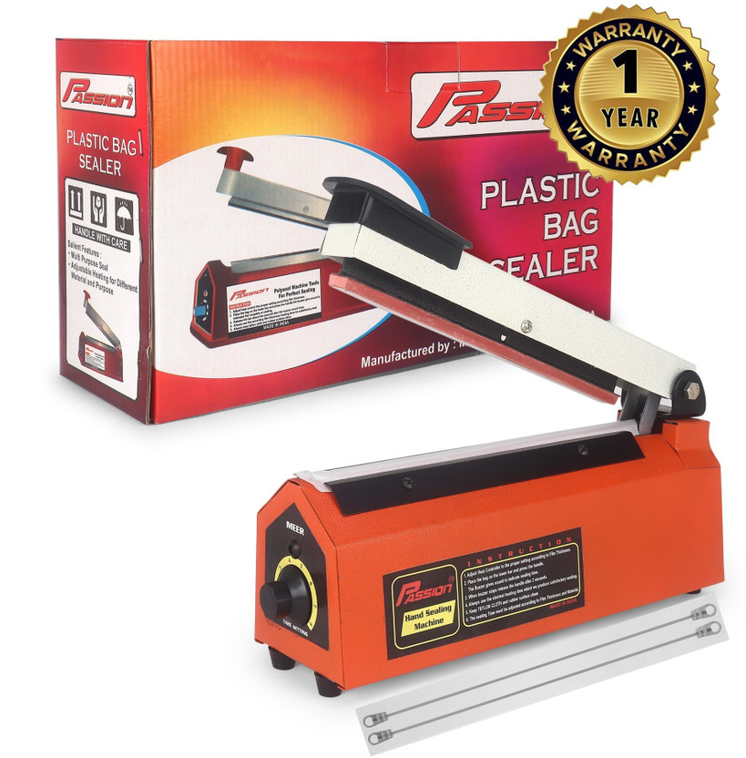 Passion 8 Inch Poly Sealing Machine For Pepsi Pouch, Plastic Bag Packing and packet seal Hand Held Heat Sealer(200 mm)