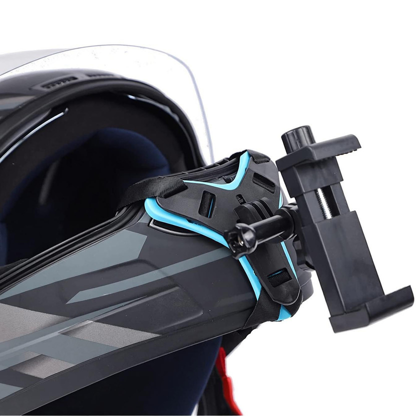 COMICAL Helmet Chin Mount with Mobile Holder & Screw Compatible with All Smart Phone Helmet Mount