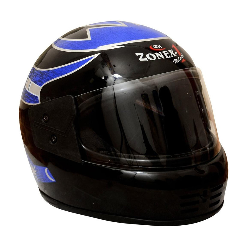 zonex-1 zonex-1 Full Face Motorbike Helmet with Graphic ISI Approved High Impact Shell- M, Blue Motorbike Helmet(Black, Blue) - Flipkart Deal