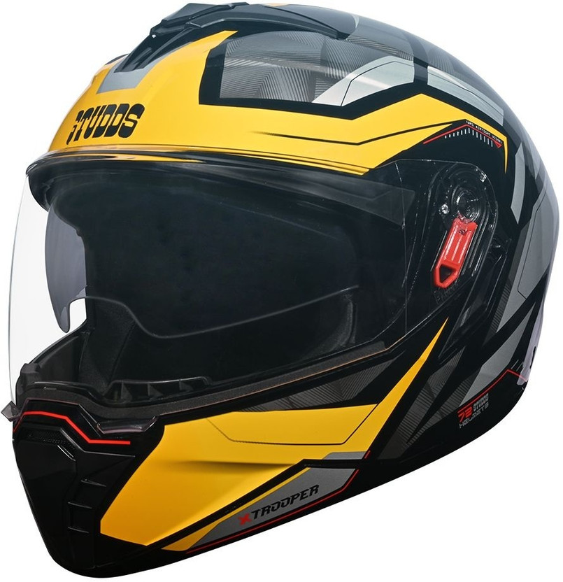 STUDDS Trooper D2 Motorbike Helmet(BLACK YELLOW)