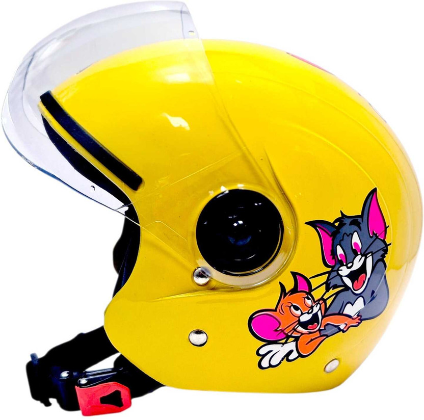 4U SUPREME DHOOM for Kids Boys & Girls ISI Certified ABS with Unbreakable Visor Motorbike Helmet(Tom & Jerry Yellow)