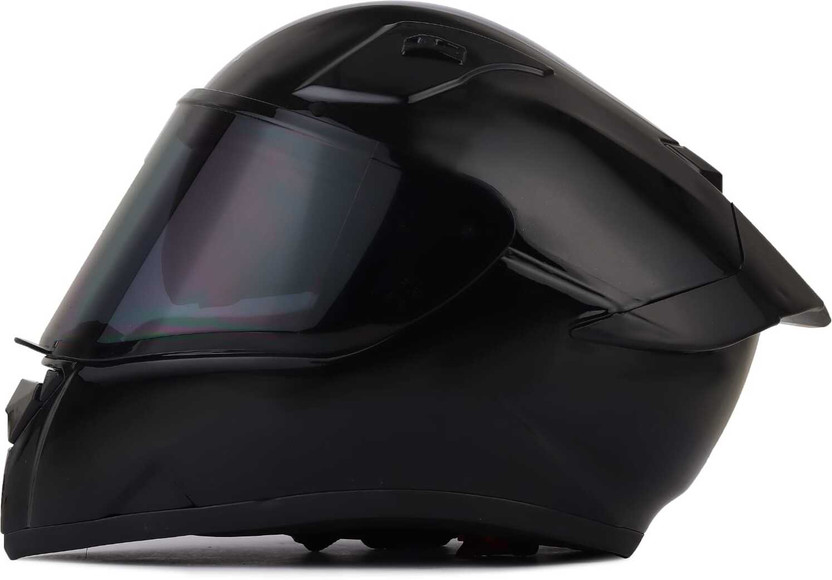 FOROLY Bolt Aerodynamic spoiler ABS Material with Sunvisor Motorbike Helmet(Black)