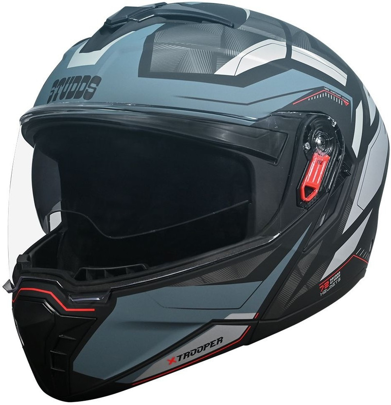 STUDDS Trooper D2 Motorbike Helmet(MATT BLACK GREY)