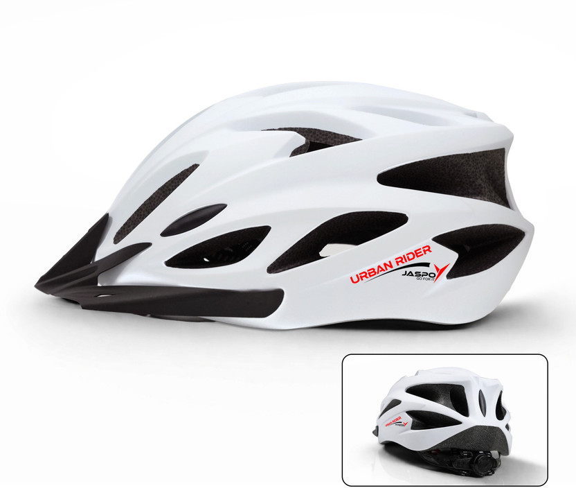 Jaspo Urban Rider Cycling Helmet for Men&Women |Detachable Visor |Adjustable (58-63cm) Cycling Helmet(White)