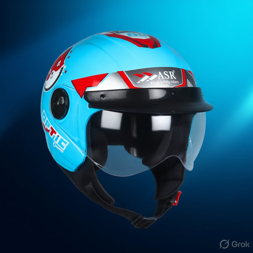 ASR Ahad Safety Riders champ for Kids Boys & Girls ISI Certified Motorbike Helmet(Sky blue)