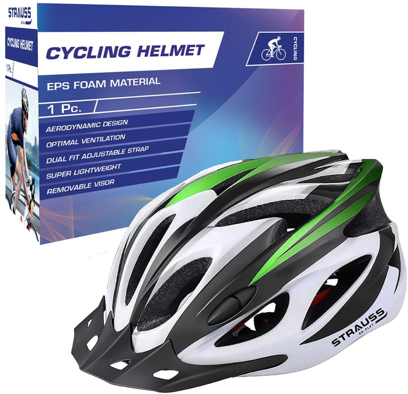 Strauss Adjustable Cycle Helmet | Bicycle Helmet For Boys & Adults Cycling Helmet(Green)