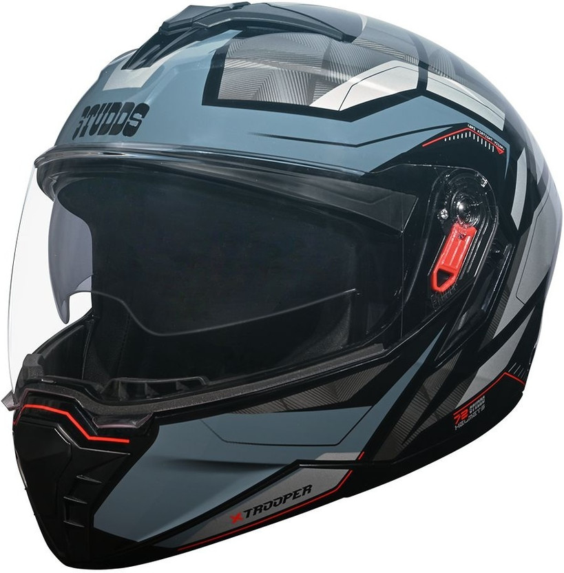 STUDDS Trooper D2 Motorbike Helmet(BLACK GREY)
