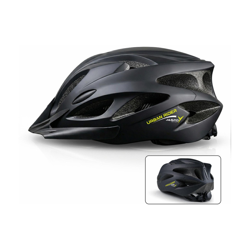 Jaspo Urban Rider Cycling Helmet for Men&Women |Detachable Visor |Adjustable (58-63cm) Cycling Helmet(Black)