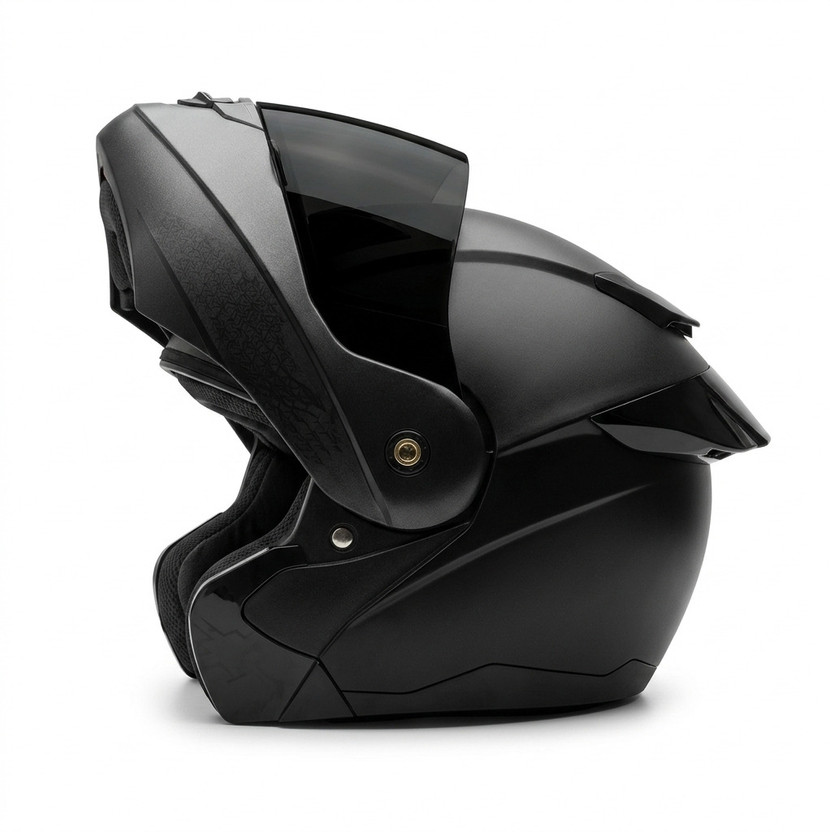 Samrat Modular Flip-Up Bike Helmet for Men & Women, Matt Black Motorbike Helmet(Black)