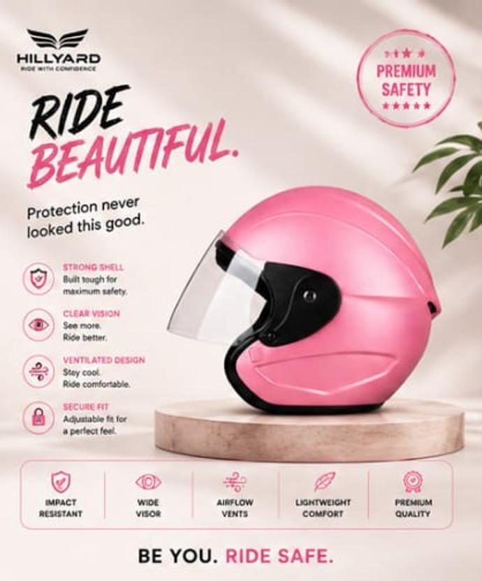 HILLIYARD HILLIYARD New Helmet Motorsports Helmet(Pink) - Flipkart Deal
