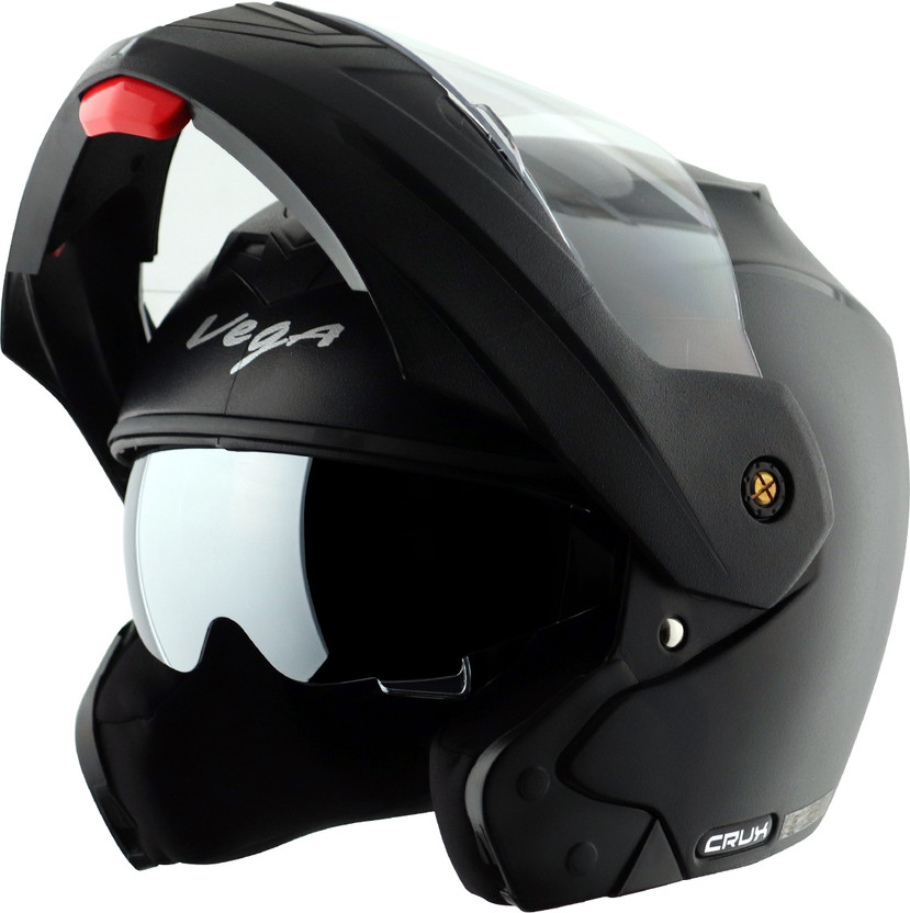 VEGA Crux Dual Visor Motorbike Helmet(Gloss Black)