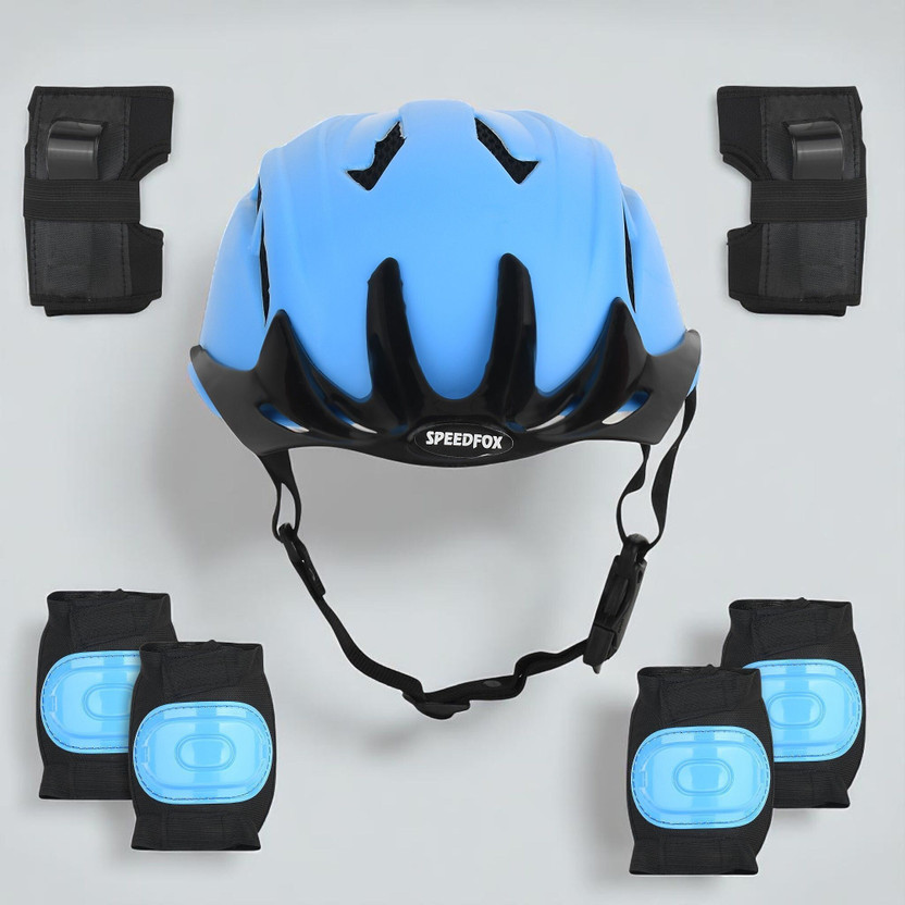 SPEEDFOX sun protective black vizor safety protection kit helmet for unisex Cycling Helmet(Blue, Black)