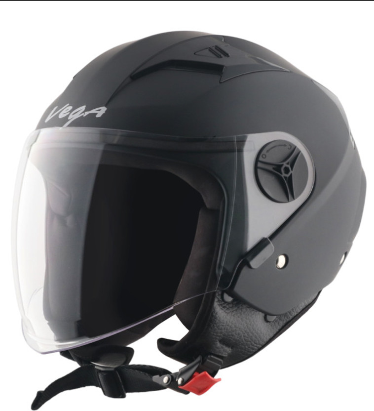 VEGA Clark Dx Open Face ISI Certified Medium Motorbike Helmet(Dull Black)