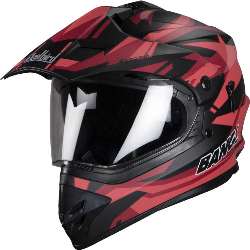Steelbird SBH13 BANG MOONWALK GLOSSY BLACK RED PLUS PCAP WITH INNER