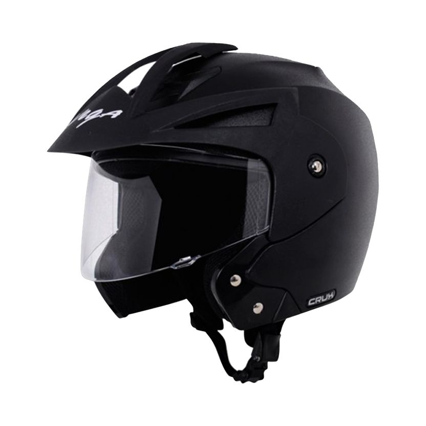 VEGA Crux Open Face Motorbike Helmet(Black)