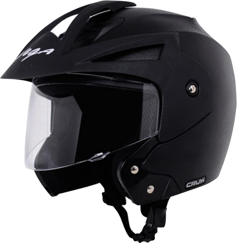 VEGA Crux Open Face Motorbike Helmet(Black)