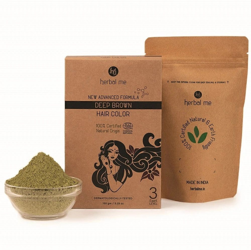 Herbal Me Deep Brown Natural Hair Color Ecocert Certified(150 g)