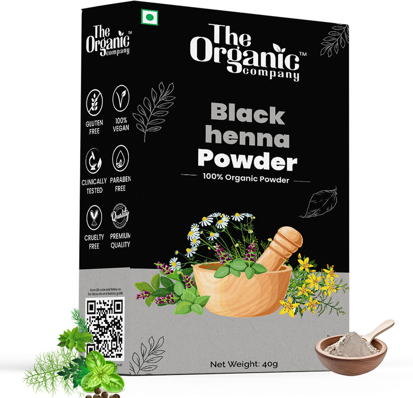 The Organic Company Hair Colour for Men & Women | Only 15 Minute Hair Coloring Kit | Black Hair(100 g)