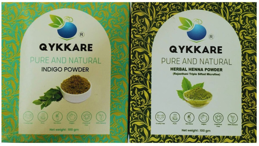 QYKKARE Natural Indigo and Henna Powder for Black Hair(200 g)