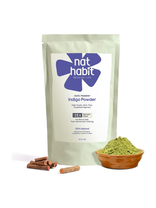 Nat Nat Habit Indigo Powder for Hair Colouring, Natural Plant-Based Hair Dye(85 g) - Flipkart Deal