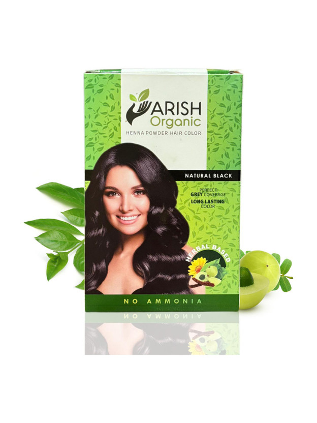 ARISH organic Henna Powder Black Hair Color (Pack of 5 Sachets 15gm Each)(75 g)