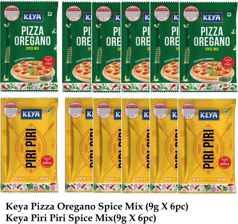keya Italian Pizza Oregano+Piri Piri,Spice Mix(9g X12)(108 g)