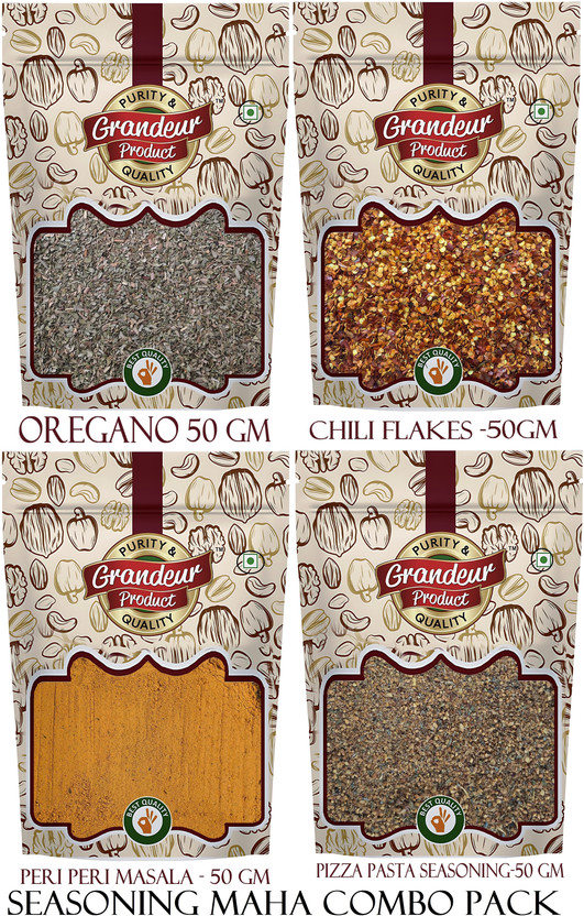 GRANDEUR PRODUCTS Italian Seasoning| Oregano | Chilli Flakes | Peri Peri | Pizza Pasta Seasoning(200 g)