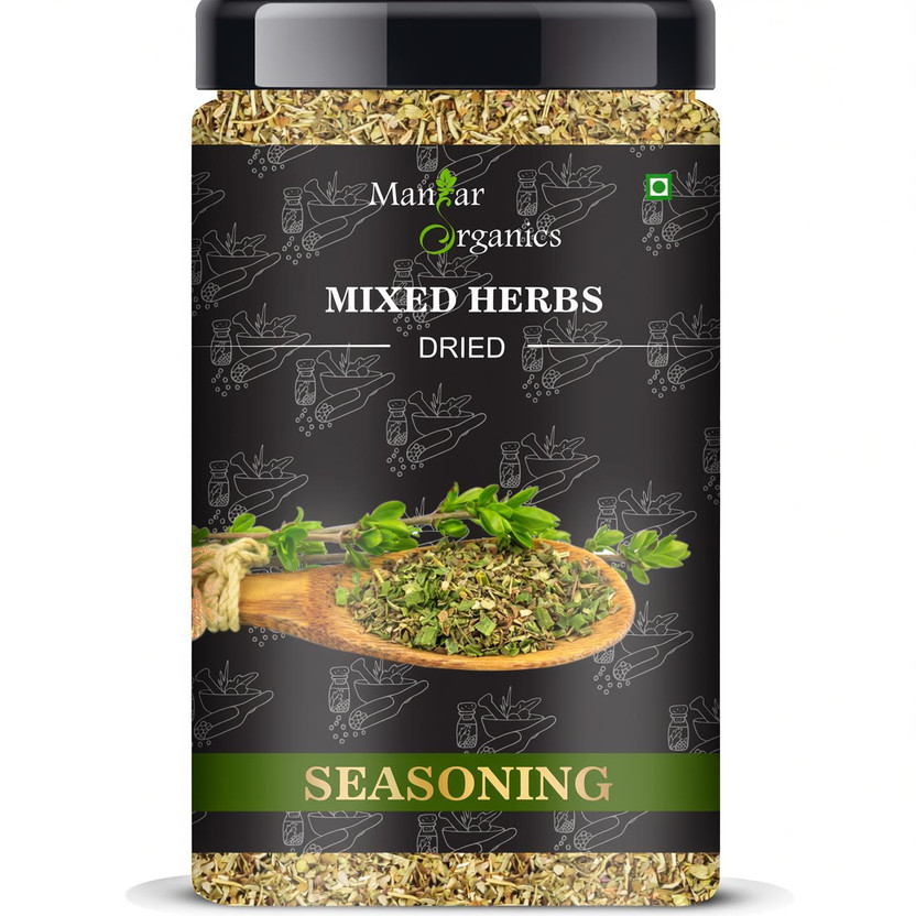 ManHar Organics Dried Mixed Herbs Seasoning: 400gm (Mix of oregano, basil, thyme, chilli flakes)(400 g)