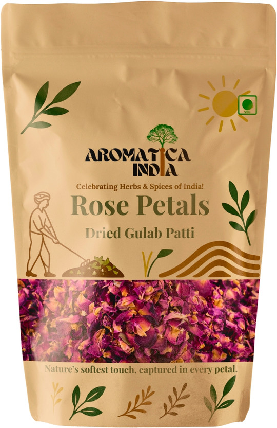 Aromatica India Dry Rose Petals Whole Gulab Patti Topping Flake(50 g)