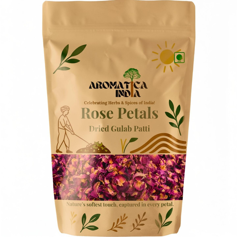 Aromatica India Dry Rose Petals Whole Gulab Patti Topping Flake(50 g)