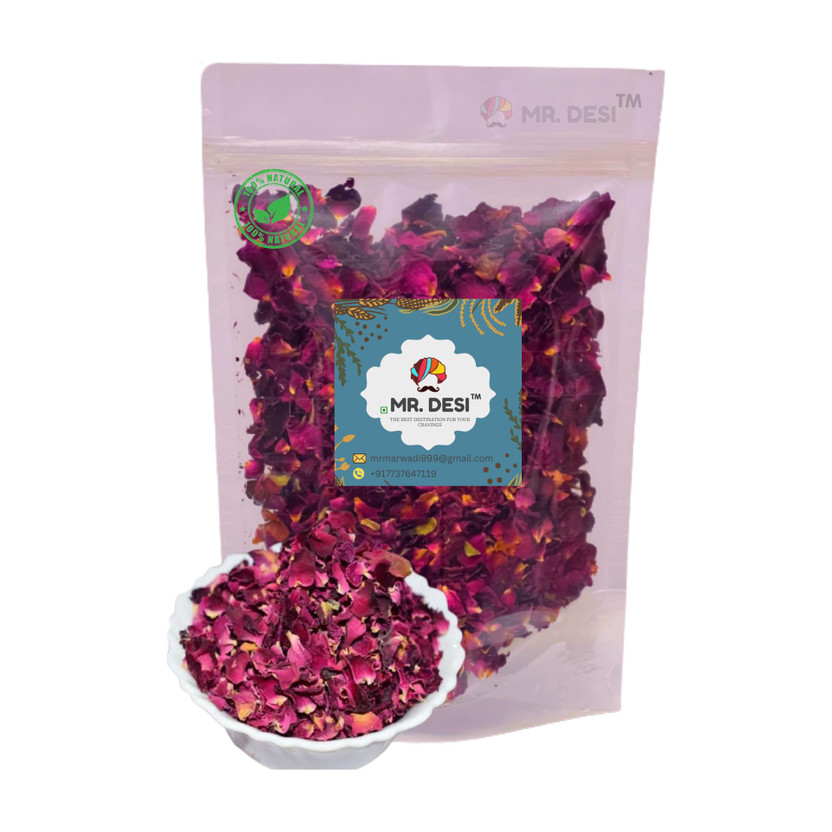 MR DESI MR. DESI Dry Rose Petals|GULAB Patti 100GM (100% Edible) Sun-Dried(100 g)