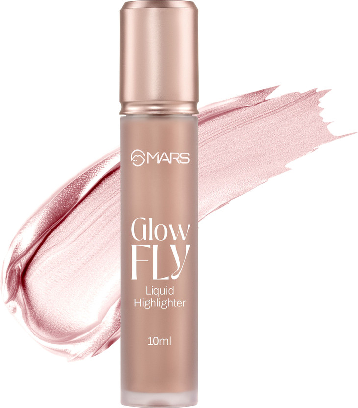 MARS Glow fly Liquid Highlighter| Enriched With Sunflower Seed Oil & Long-Lasting Highlighter(10 ml, WINGED ROSE)
