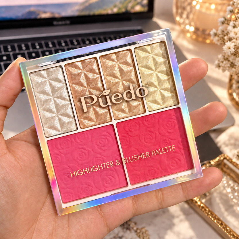 Puedo Puedo Professional Highlighter Blusher Palette with 6 Color Shades(Multicolor) - Flipkart Deal
