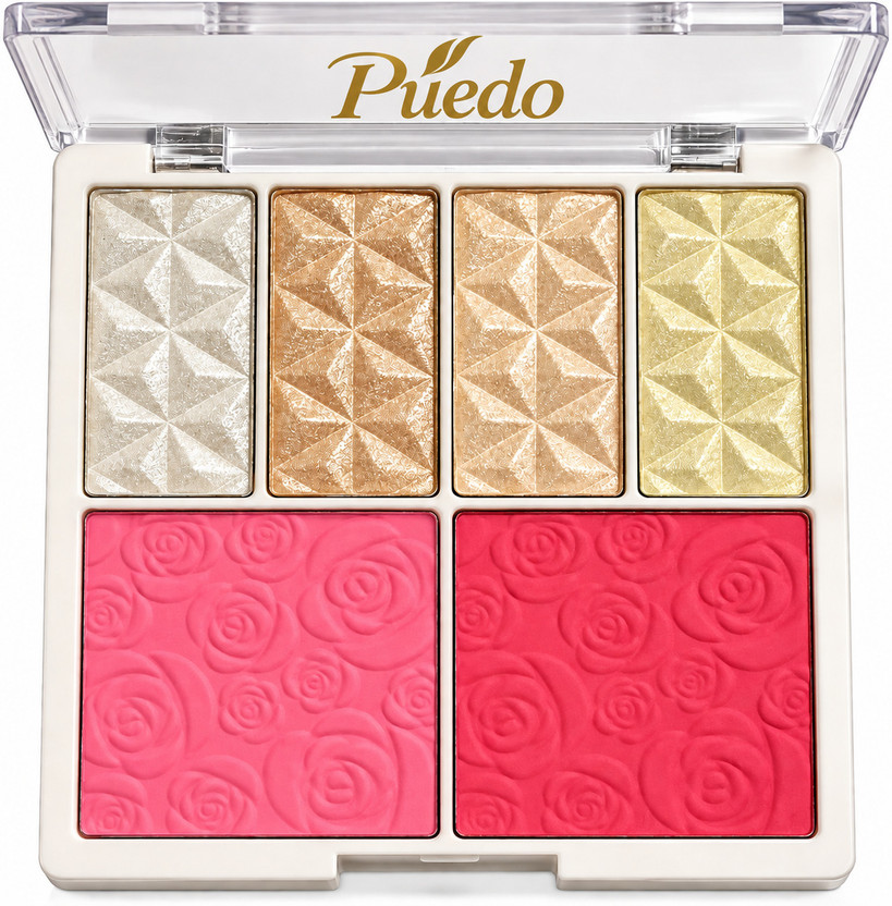 Puedo Puedo Shimmer Highlighter Blusher Palette with Blendable Shades(Multicolor) - Flipkart Deal
