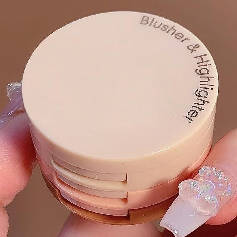 blussfrom LONDON 3 in1 face blusher + highlighter with mini compact palette  Highlighter(4.5 ml, multicolour)