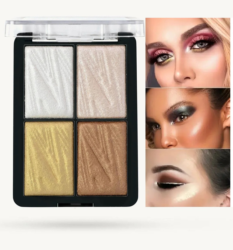 Emijun Emijun 4 Shade Face Highlighter Palette Highlighter(12 g, Multicolor) - Flipkart Deal
