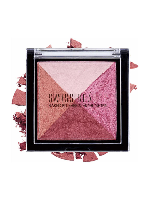 SWISS BEAUTY Mini Baked Shimmer Blusher And Highlighter Palette For Face Makeup Highlighter(7 g, Multicolor-2)