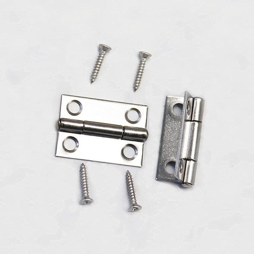 MEDBUDDY Silver Butt Hinges Small Mini Door Hinges Size 1-inch Approx Butt/Mortise Hinge(Silver Pack of 50)