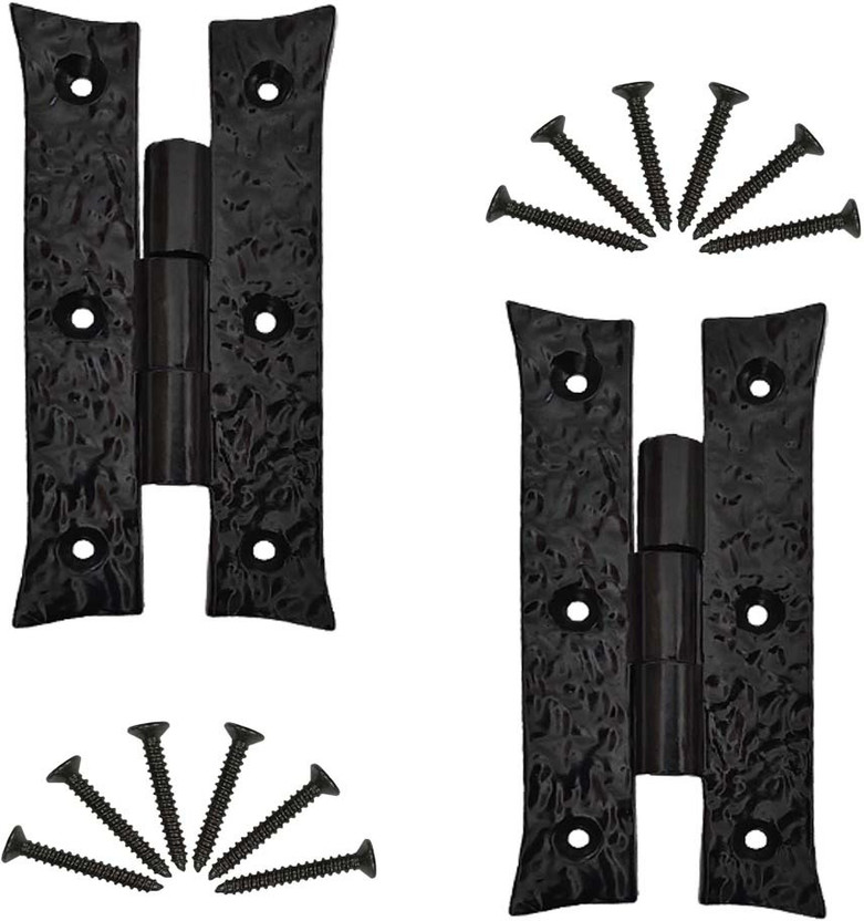 shristy shristy Hardware 4.5 Inch "Rapha" Black Antique Iron H Cabinet Hinge Strap Hinge(Black Pack of 2) - Flipkart Deal