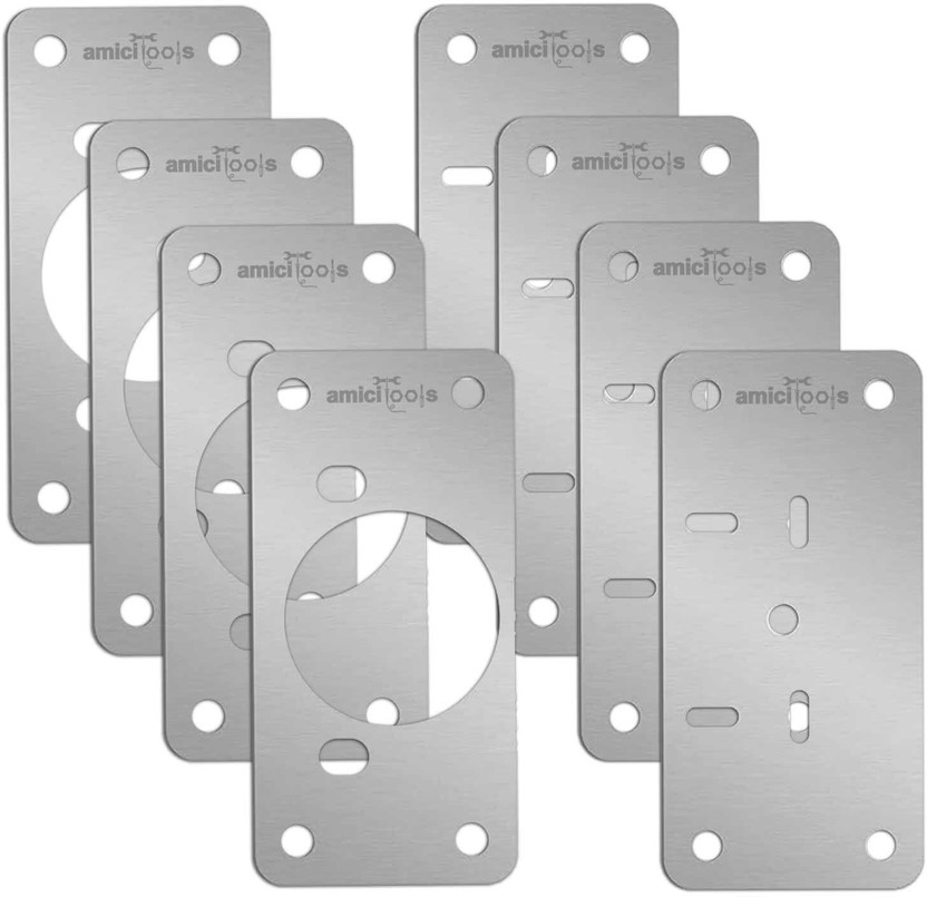 amiciTools Hinge Repair Plate Kit | Stainless Steel Door Hinge Reinforcement Strap Hinge(Silver Pack of 1)