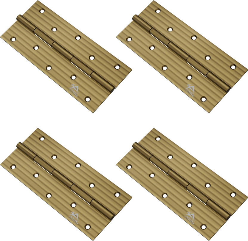 ATLANTIC Window Butt Hinges 6 inch x 10 Gauge/3 mm Thickness Antique Finish Butt/Mortise Hinge(Gold Pack of 4)