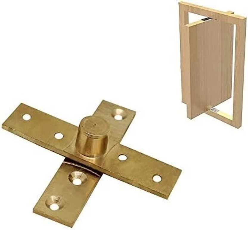Volo 4" 360 Degree Rotation Hidden Door Pivot Hinge, Pack of 2 Pcs Pivot Hinge(Brass Pack of 2)