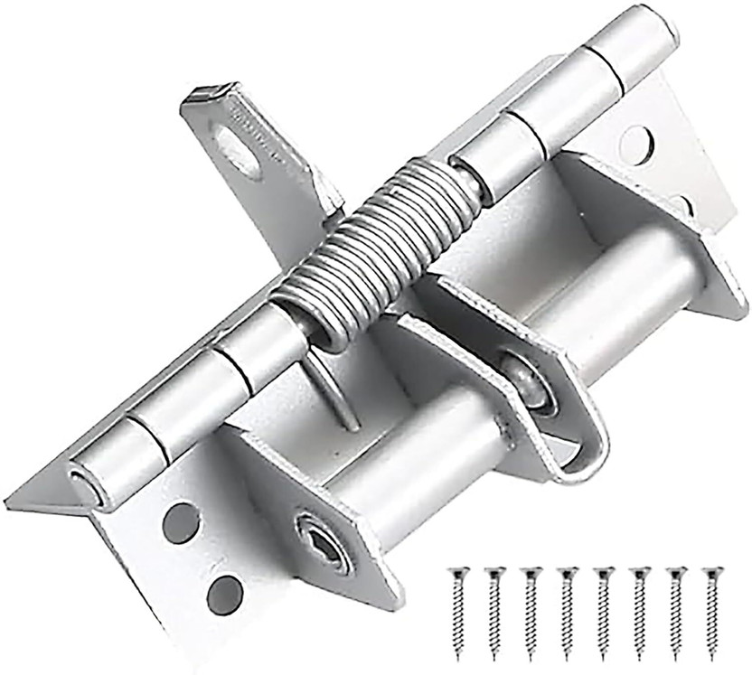 KGBTREADS Self-Closing Door Hinge 90 Degrees Positioning Door Closer Spring Door Hinge Self Closing Hinge(Silver Pack of 1)