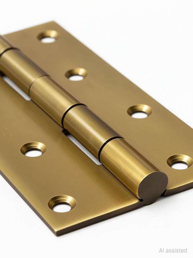 Plantex Heavy Duty Stainless Steel Door Hinges 5 inchx12 Gauge/2.5 mm Thickness for Door Butt/Mortise Hinge(Brass Antique Pack of 3)