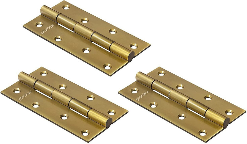 Plantex Heavy Duty Stainless Steel Door Hinges 5 inchx12 Gauge/2.5 mm Thickness for Door Butt/Mortise Hinge(Brass Antique Pack of 3)