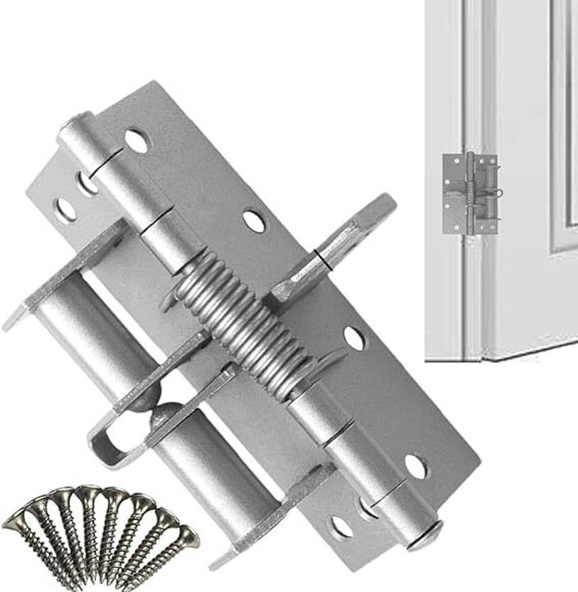 ByteBoutique 3 in 1 Automatic Door Closer Hinge Lock Self Closing Hinge (Silver Pack of 1) Self Closing Hinge(Silver Pack of 1)