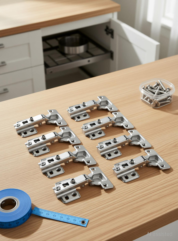 Met Craft Steel Auto Close (Non Soft Close) Slide On Concealed Hinges Pack of 6 Pair (0 Degree Crank, Silver) for Full Overlay Door Concealed Hinge(Silver Pack of 12)